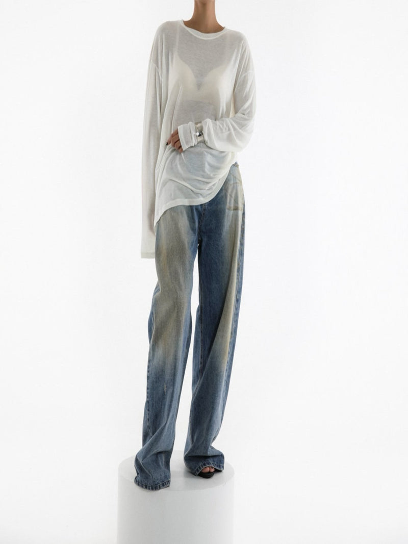 DUSTY MUD WASHED DENIM JEANS