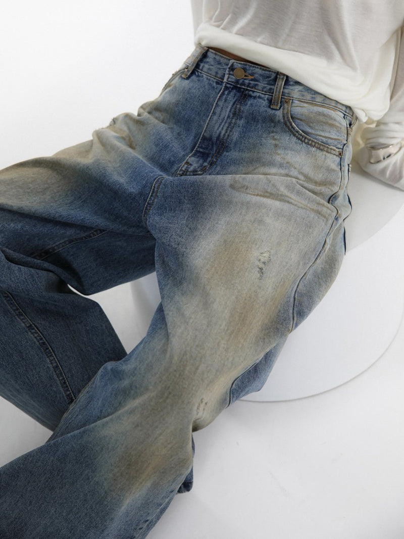DUSTY MUD WASHED DENIM JEANS