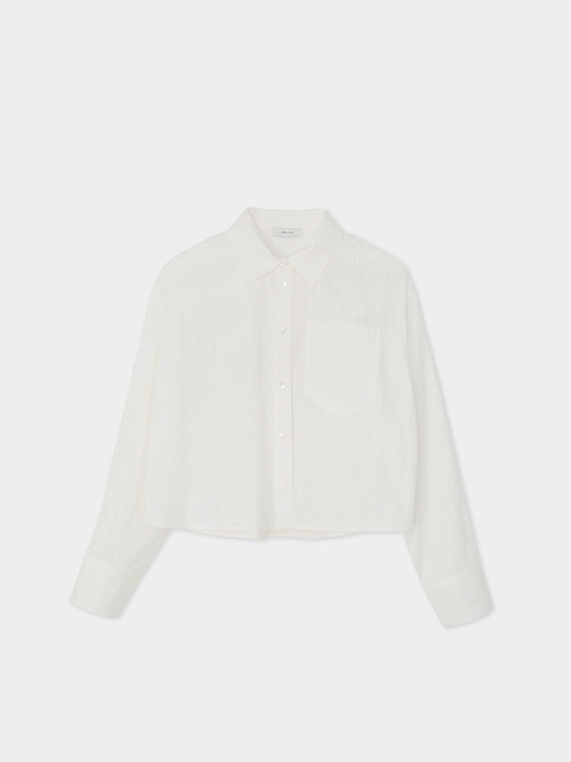 FRENCH STRIPE CROP SHIRT