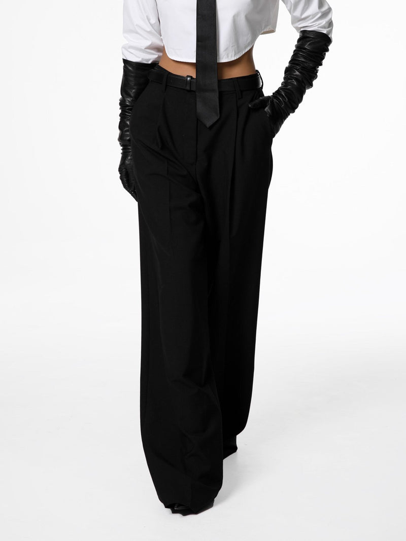 HIGH WAIST ONE PLEAT WIDE TROUSERS