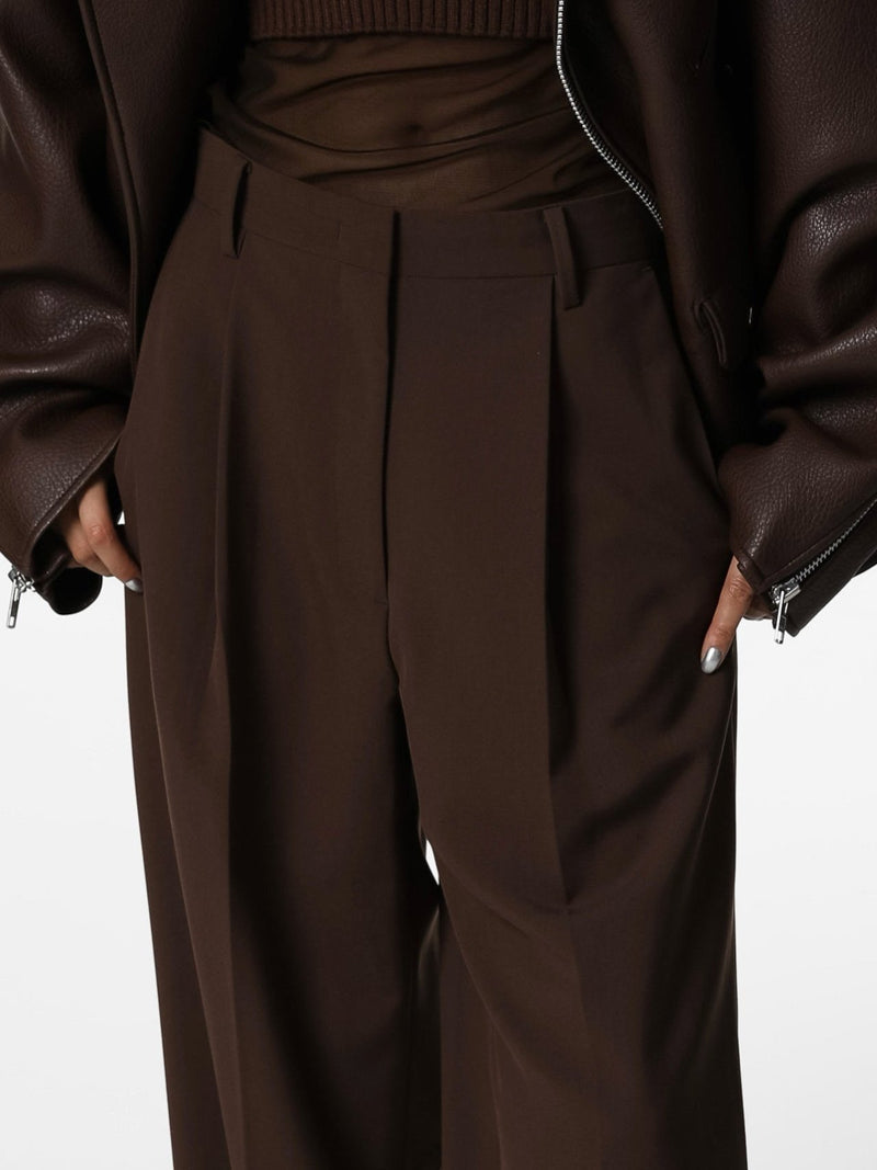 HIGH WAIST ONE PLEAT WIDE TROUSERS