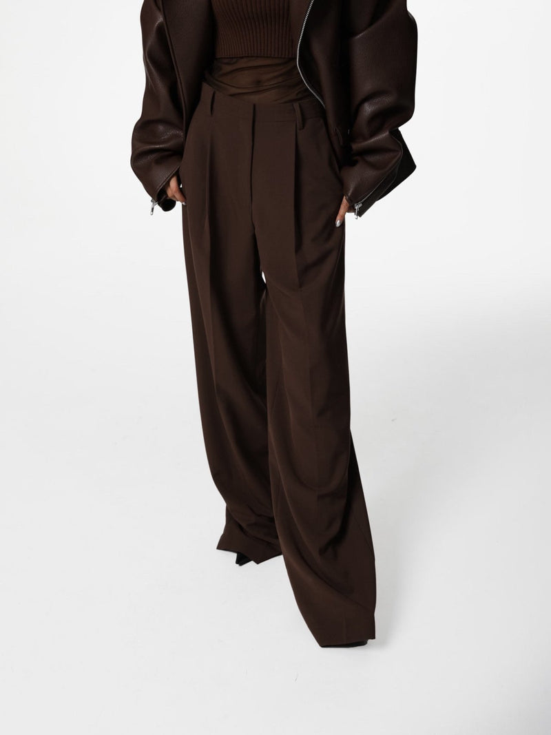 HIGH WAIST ONE PLEAT WIDE TROUSERS