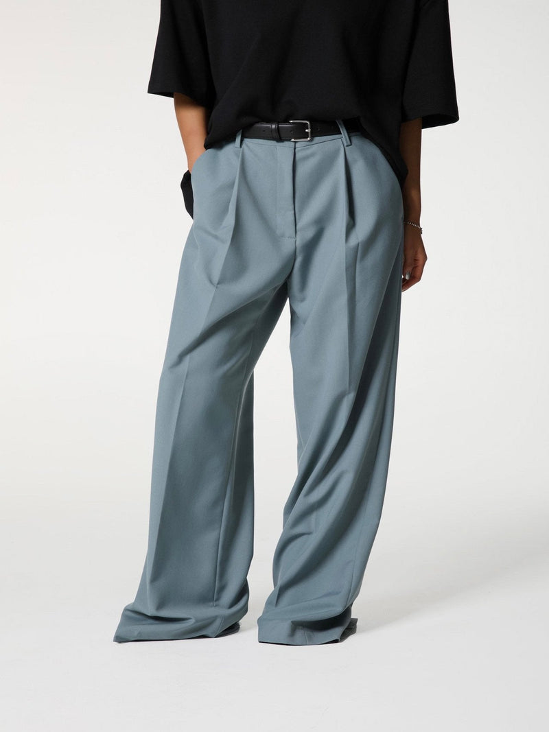 HIGH WAIST ONE PLEAT WIDE TROUSERS