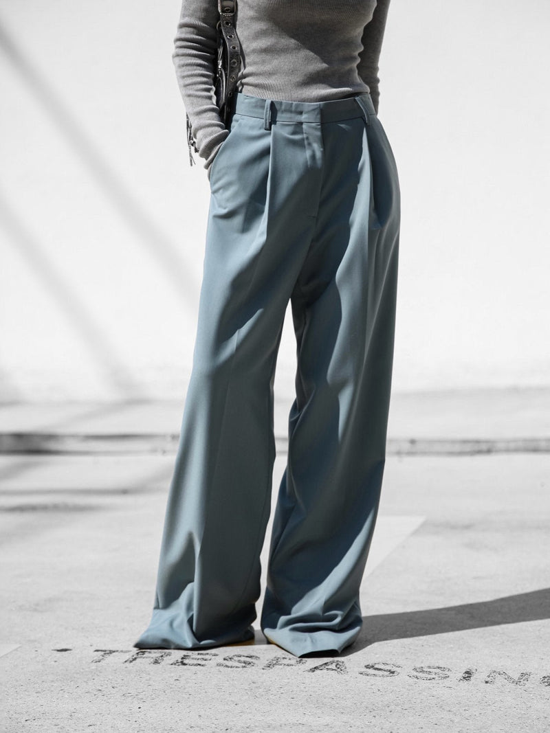 HIGH WAIST ONE PLEAT WIDE TROUSERS