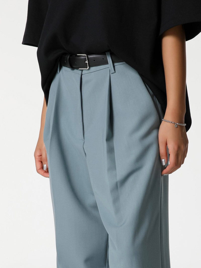 HIGH WAIST ONE PLEAT WIDE TROUSERS