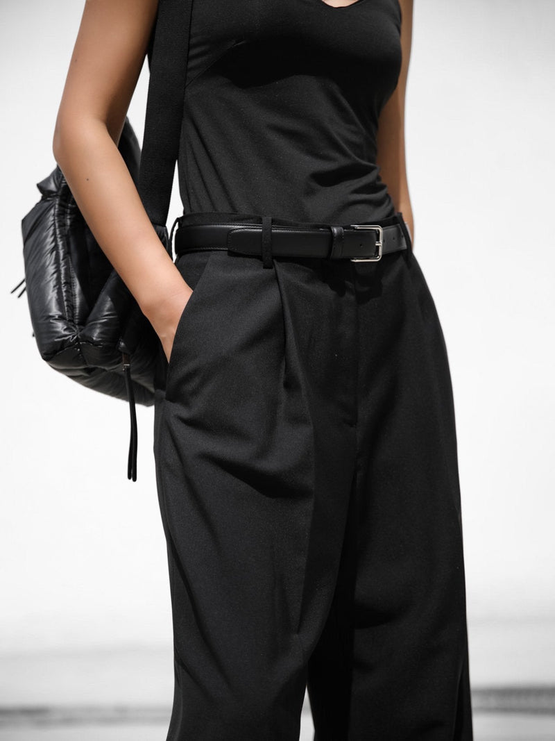 HIGH WAIST ONE PLEAT WIDE TROUSERS