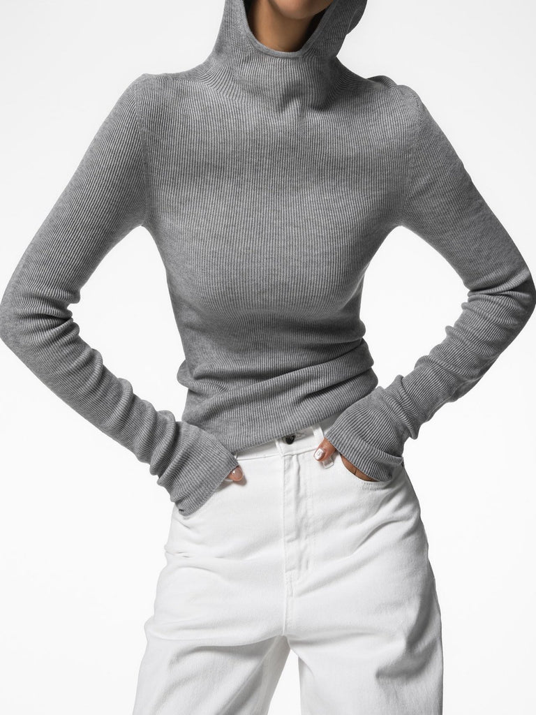 HOODED KNIT TOP MINUSEY