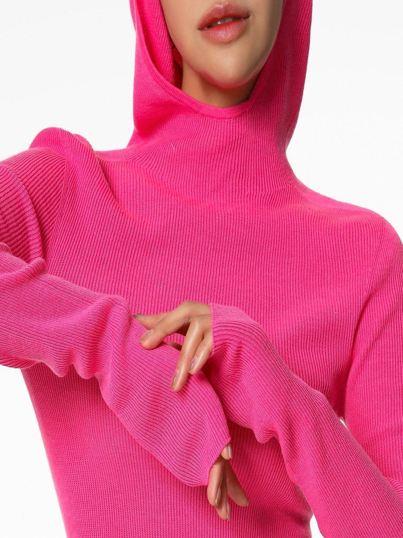 HOODED KNIT TOP