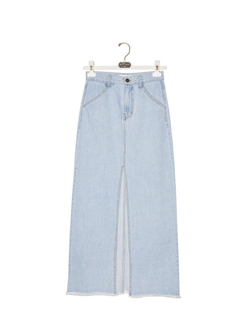 ICE BLUE MAXI DENIM SKIRT