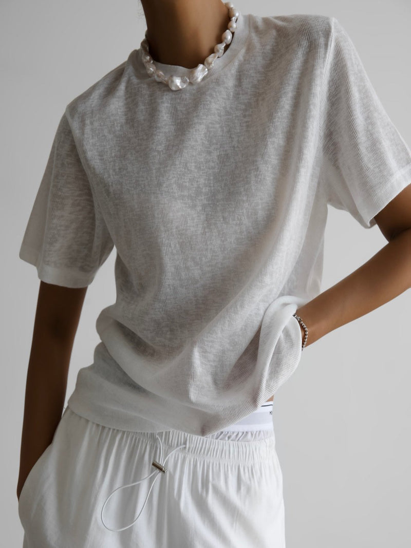 KNIT TEXTURE LOOSE FIT T-SHIRT