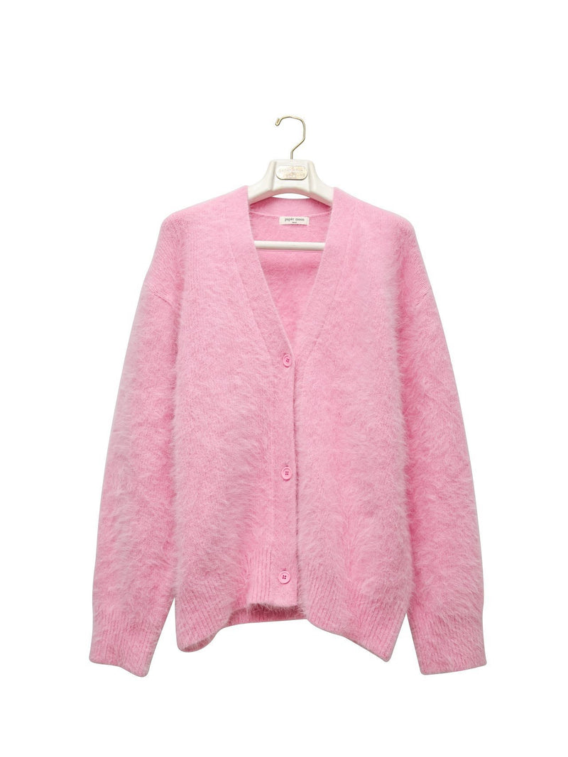 LUXE MINK ANGORA OVERSIZED KNIT CARDIGAN