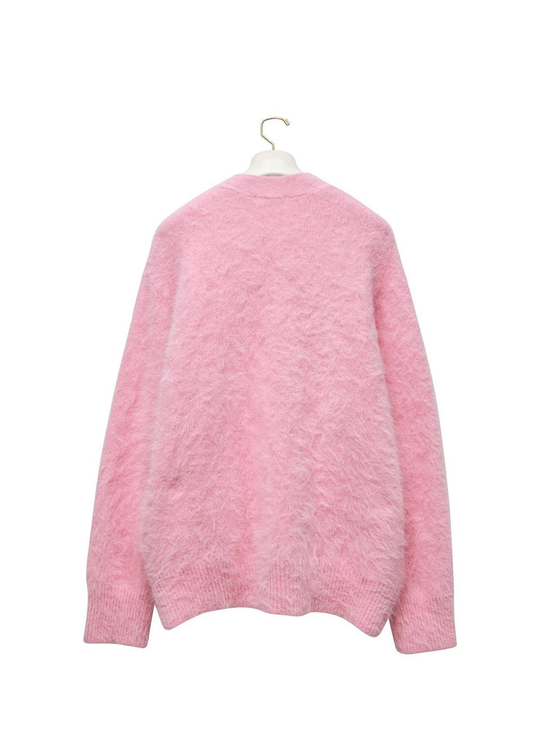 LUXE MINK ANGORA OVERSIZED KNIT CARDIGAN