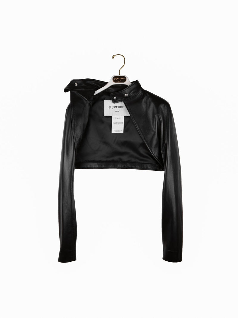 LEATHER CROPPED BOLERO JACKET