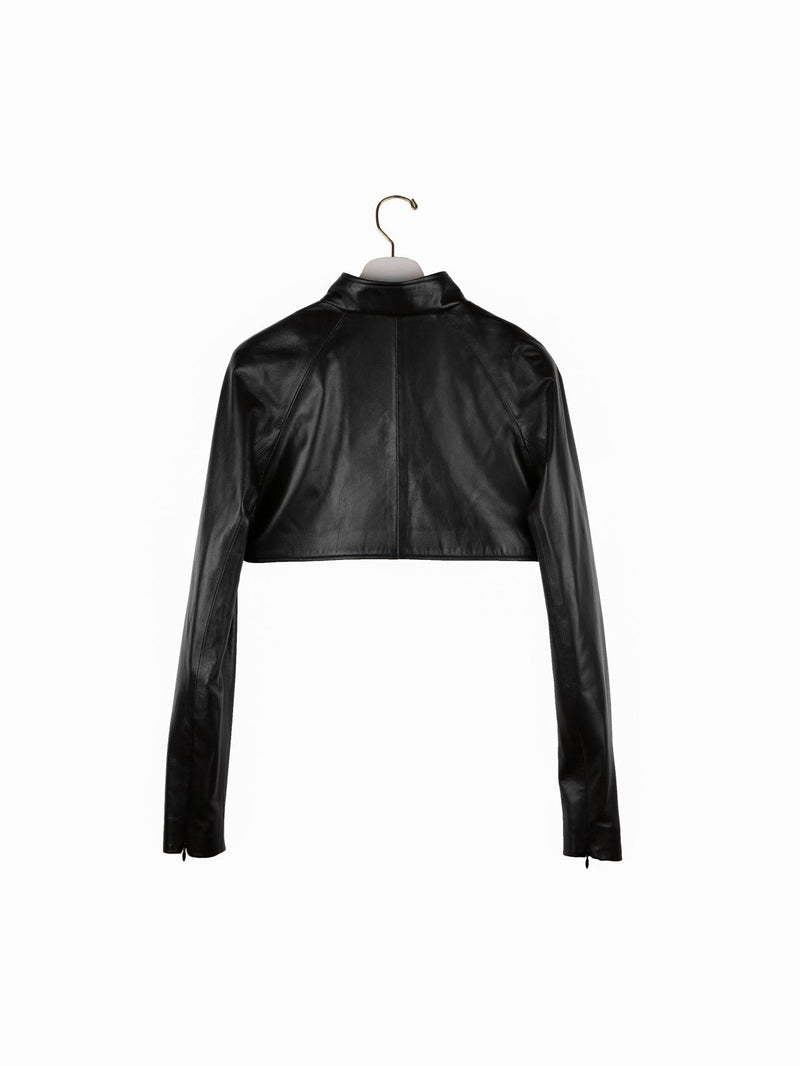 LEATHER CROPPED BOLERO JACKET