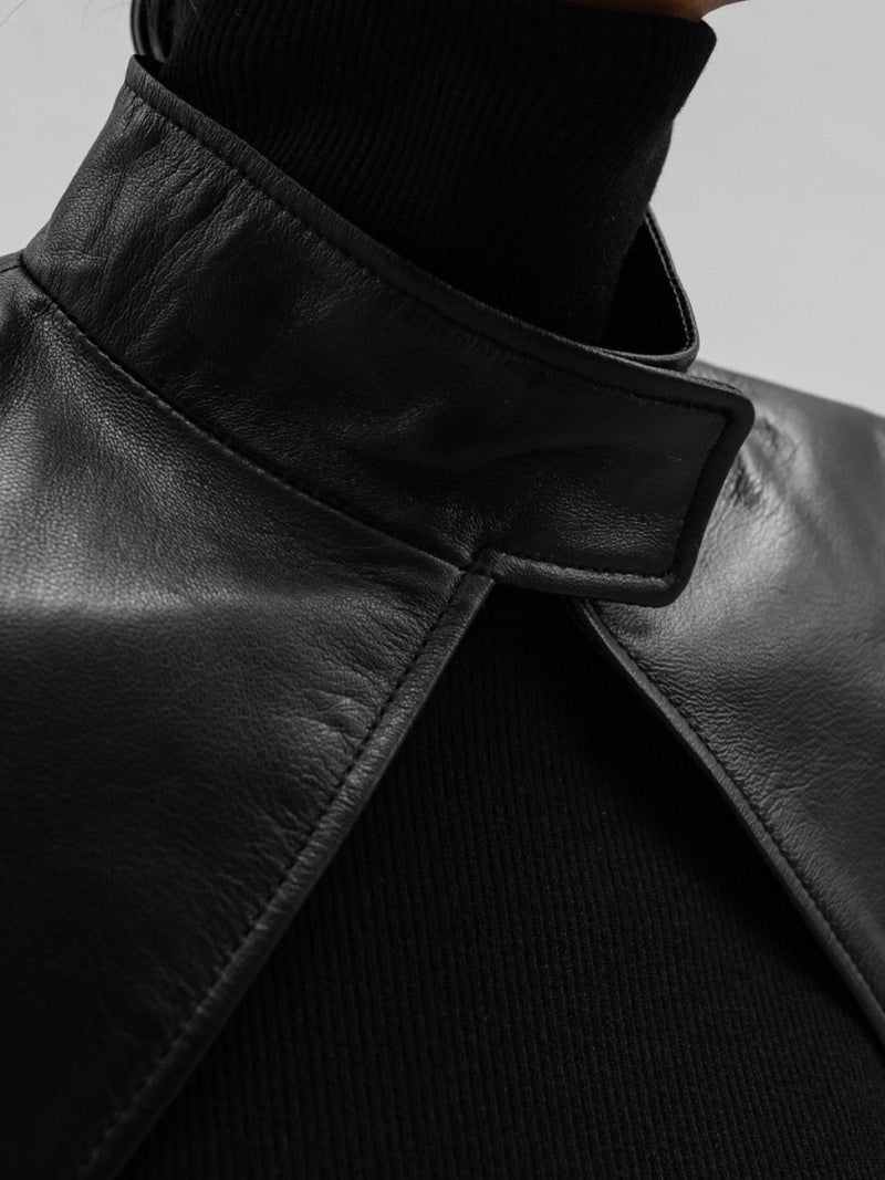 LEATHER CROPPED BOLERO JACKET