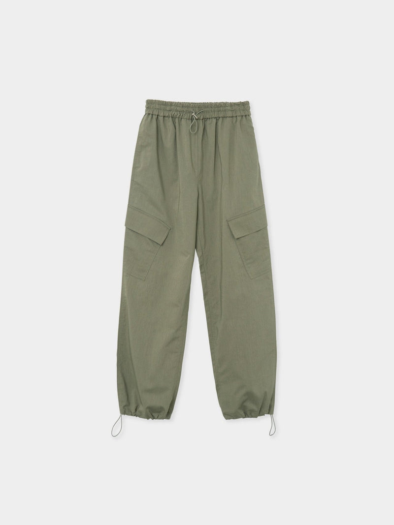 LINEN CARGO BANDED PANTS
