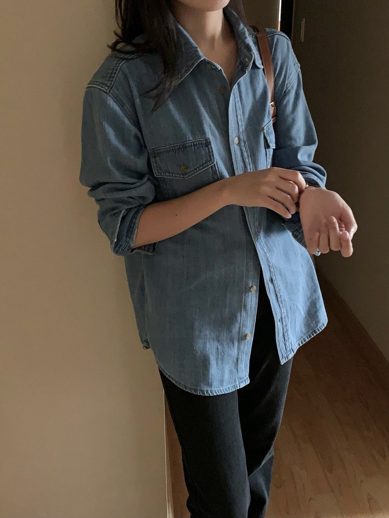 LONG SLEEVE DENIM SHIRT