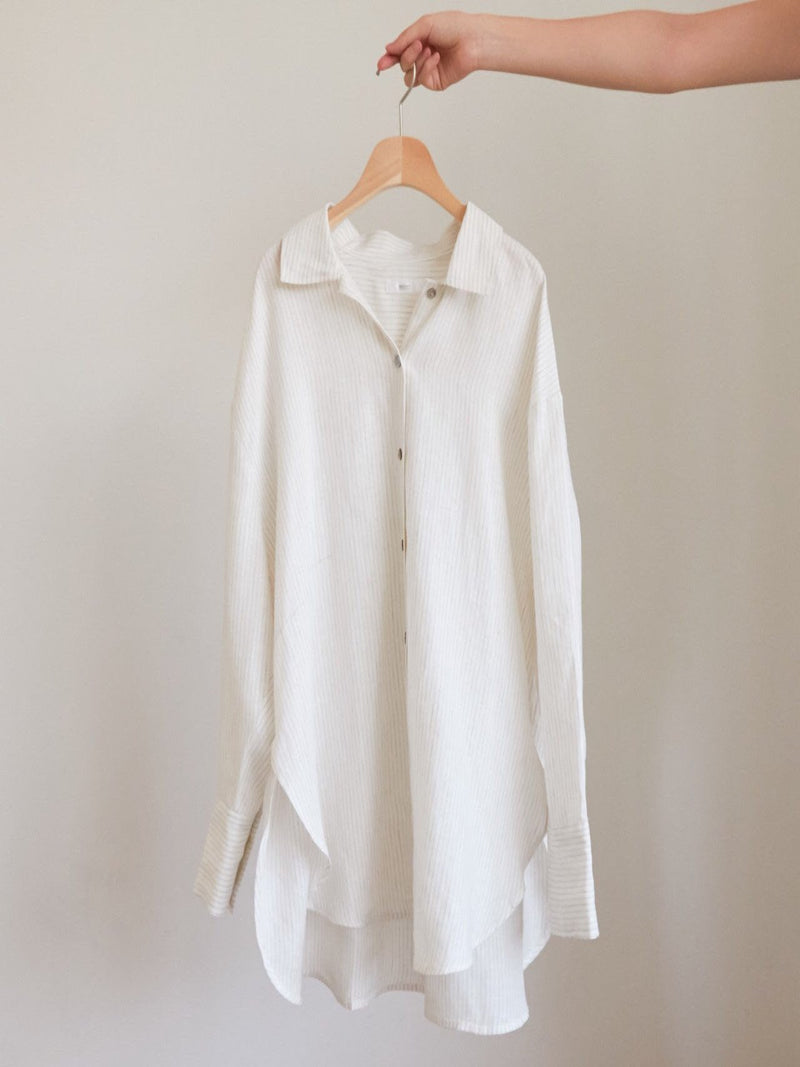 LOOSE FIT LINEN STRIPE SHIRT