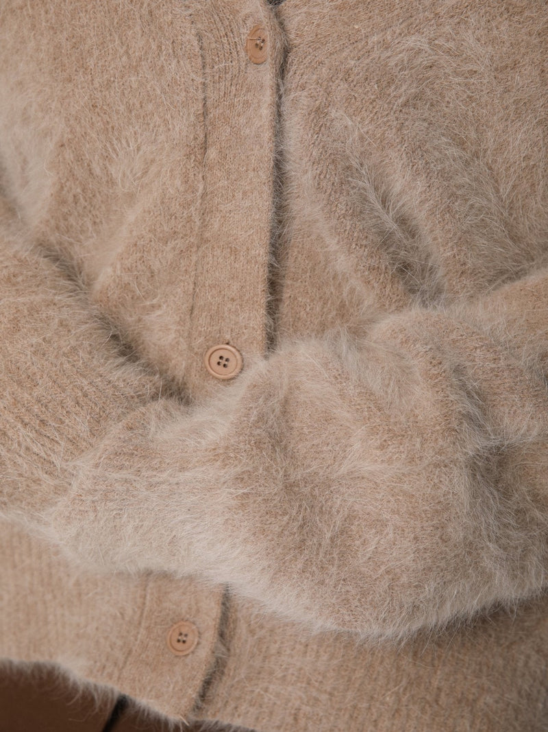 LUXE MINK ANGORA OVERSIZED KNIT CARDIGAN