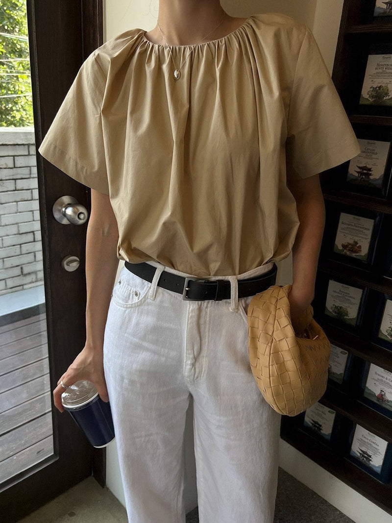 MARVILLE SHIRRING BLOUSE