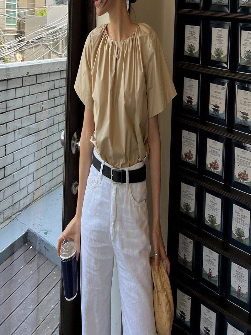 MARVILLE SHIRRING BLOUSE