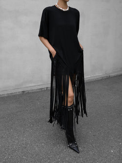 MAXI LENGTH FRINGE DETAIL TOP