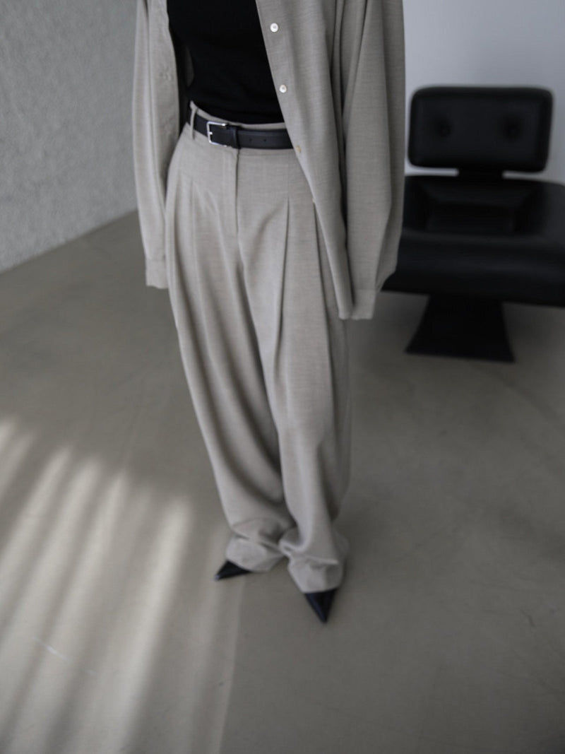 MAXI LENGTH WIDE PIN TUCK TROUSERS