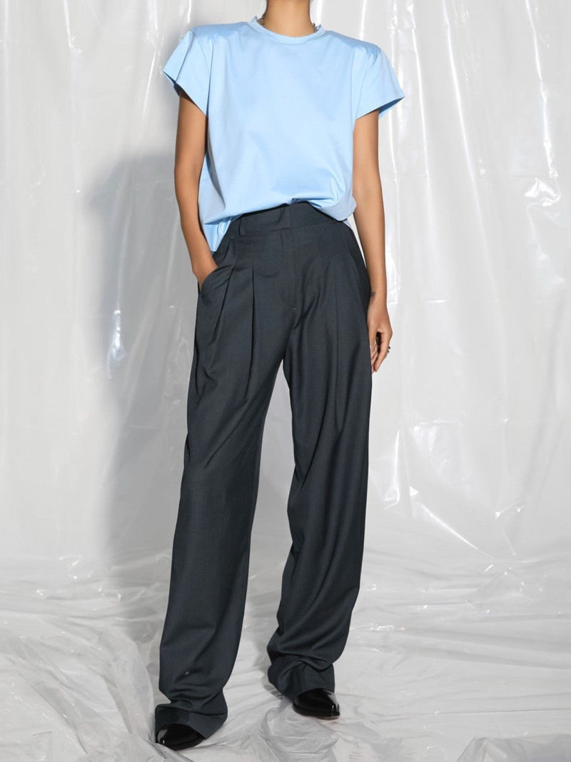 MAXI LENGTH WIDE PIN TUCK TROUSERS