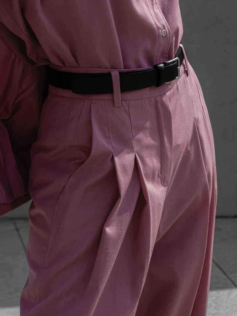 MAXI LENGTH WIDE PIN TUCK TROUSERS