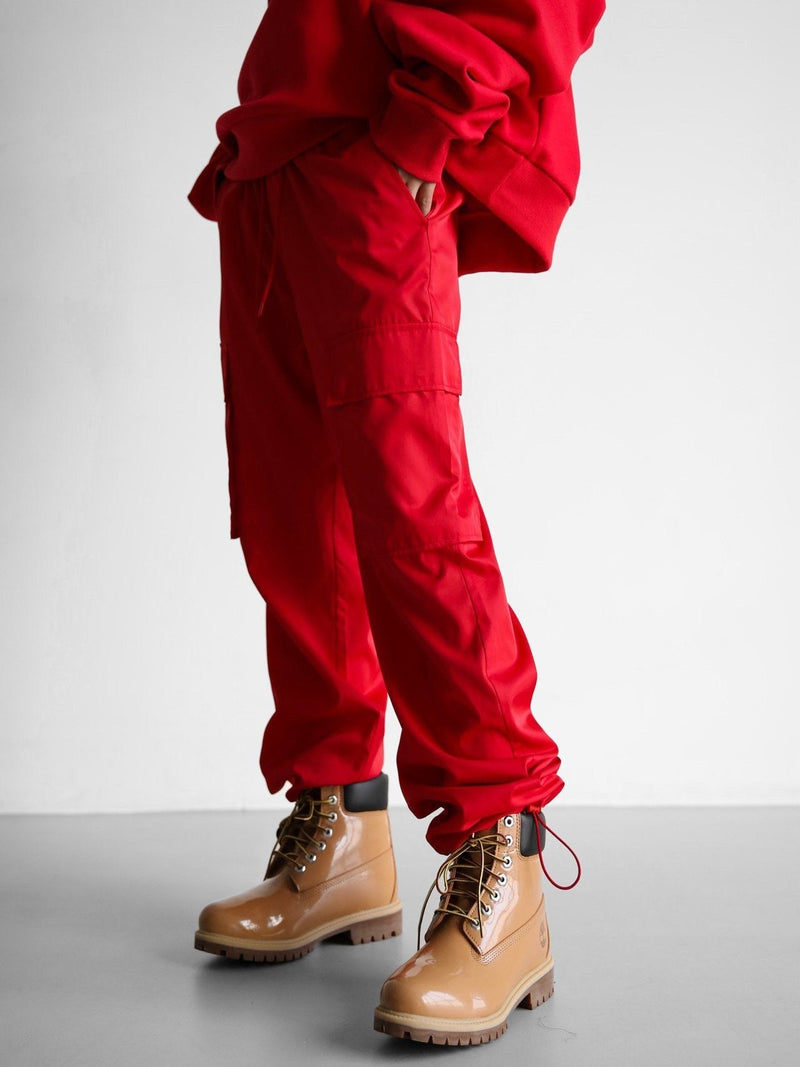 NYLON DRAWSTRING POCKET CARGO PANTS