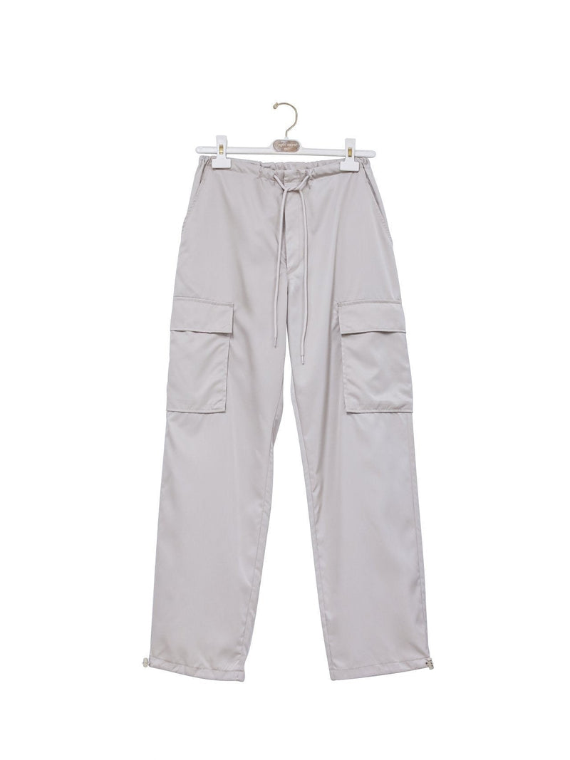 NYLON DRAWSTRING POCKET CARGO PANTS