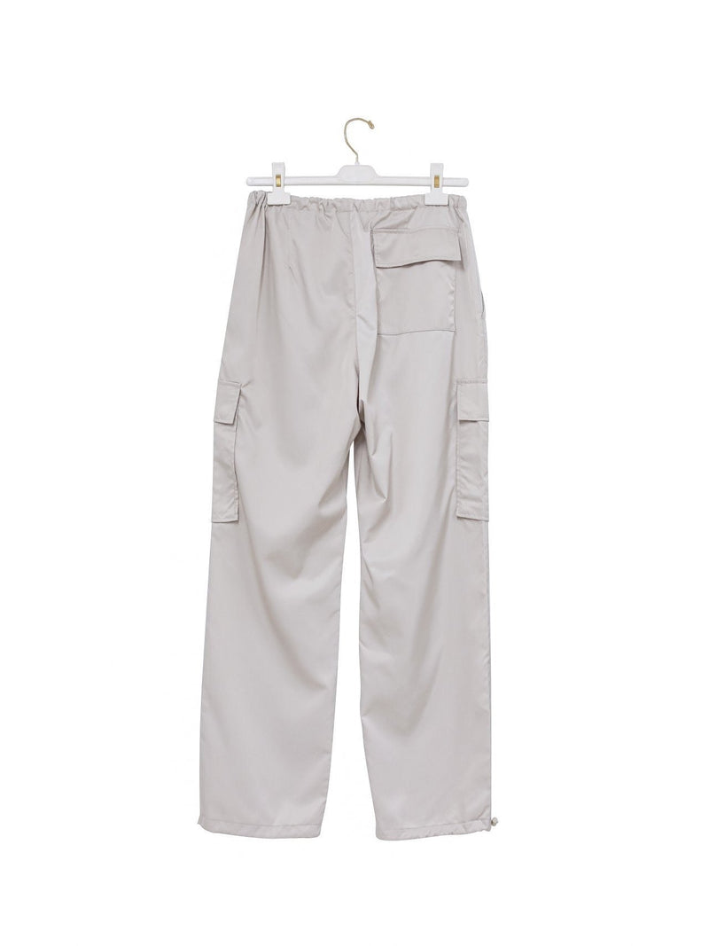 NYLON DRAWSTRING POCKET CARGO PANTS