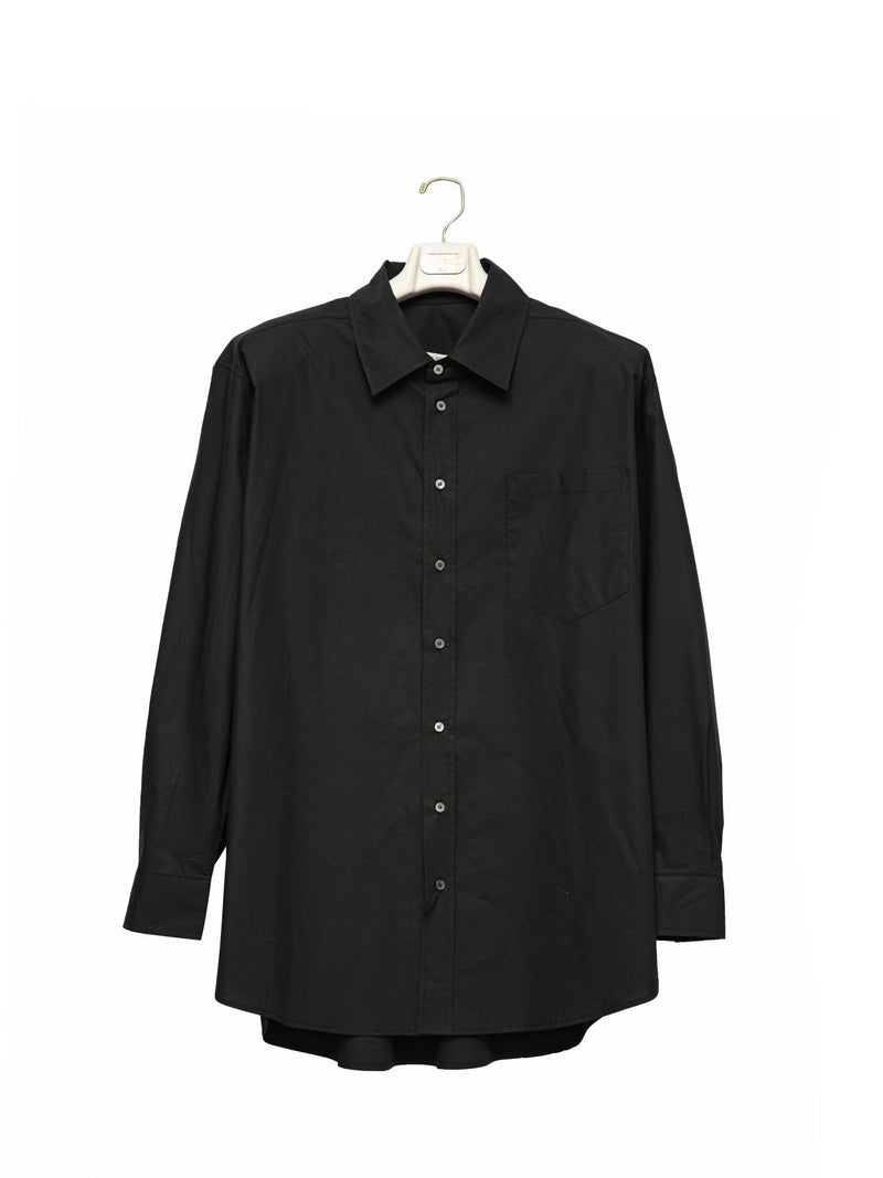 OVERSIZED PADDED SHOULDER COTTON BUTTON DOWN SHIRT