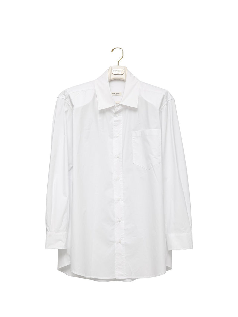 OVERSIZED PADDED SHOULDER COTTON BUTTON DOWN SHIRT