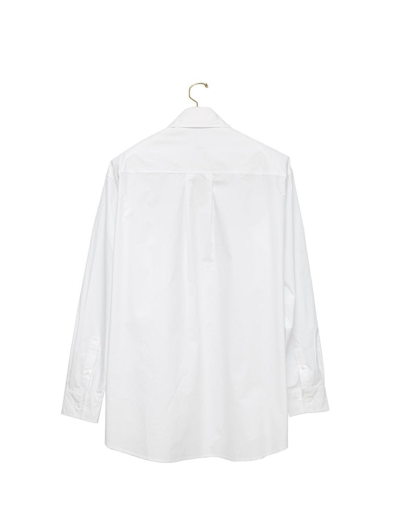 OVERSIZED PADDED SHOULDER COTTON BUTTON DOWN SHIRT