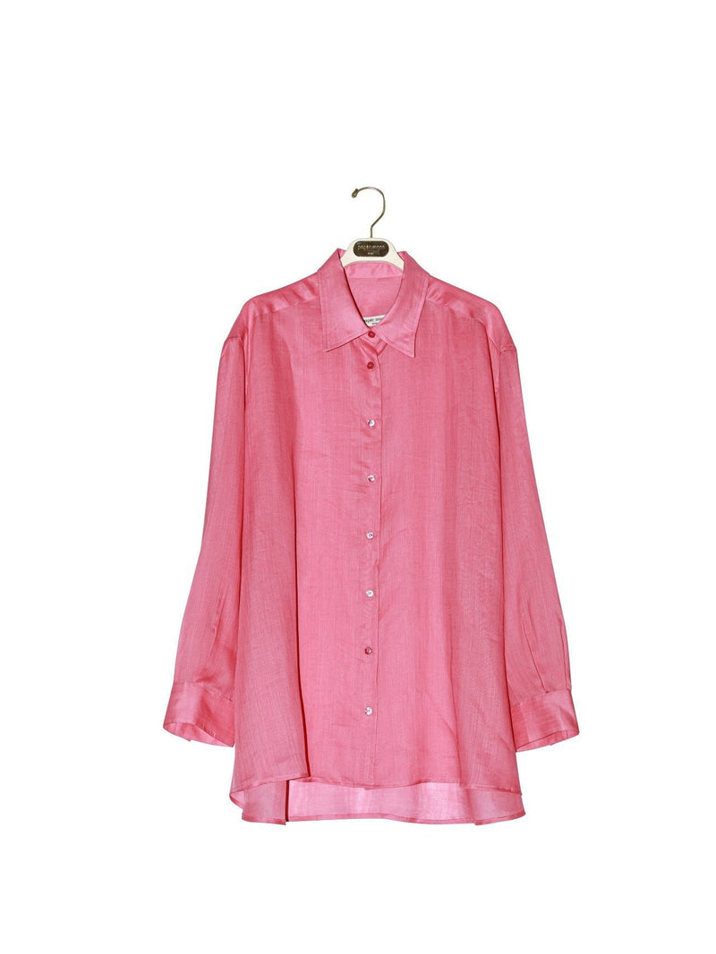 OVERSIZED VIVID LINEN BUTTON DOWN SHIRT