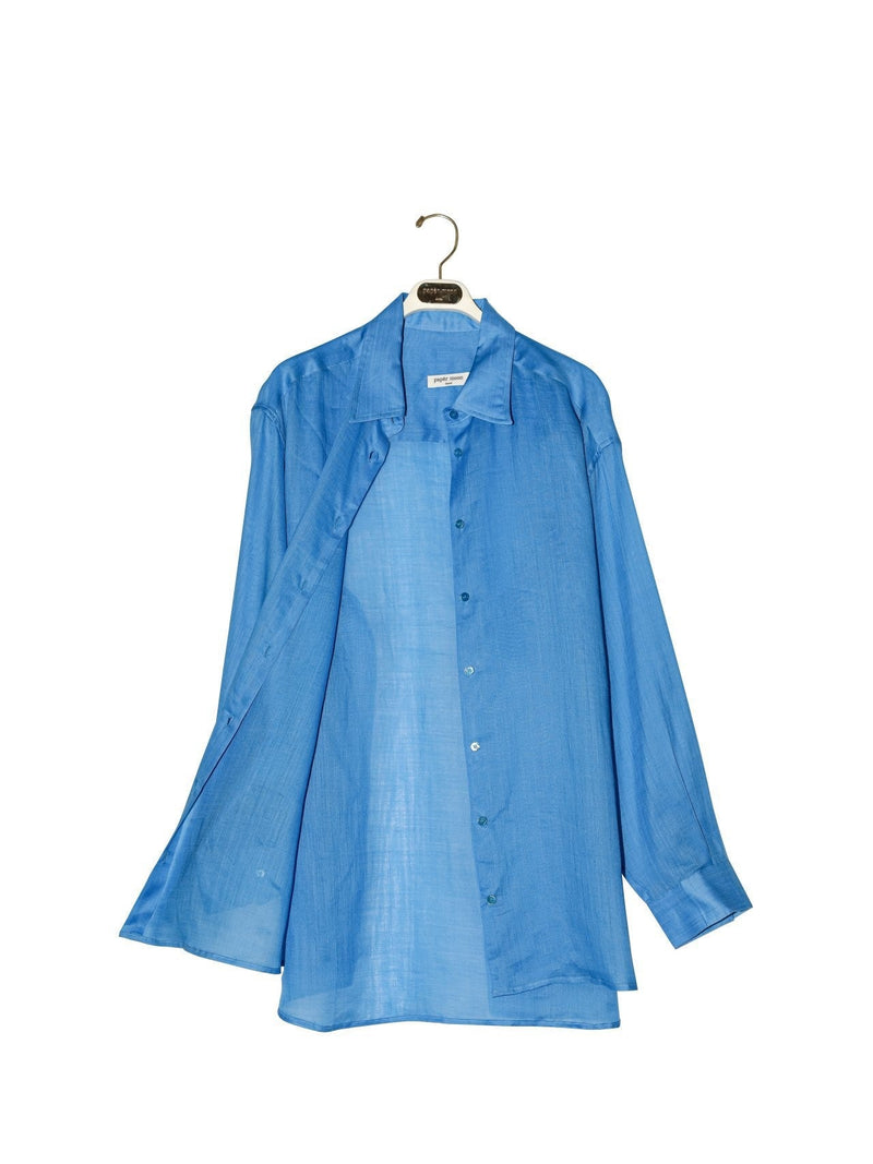 OVERSIZED VIVID LINEN BUTTON DOWN SHIRT