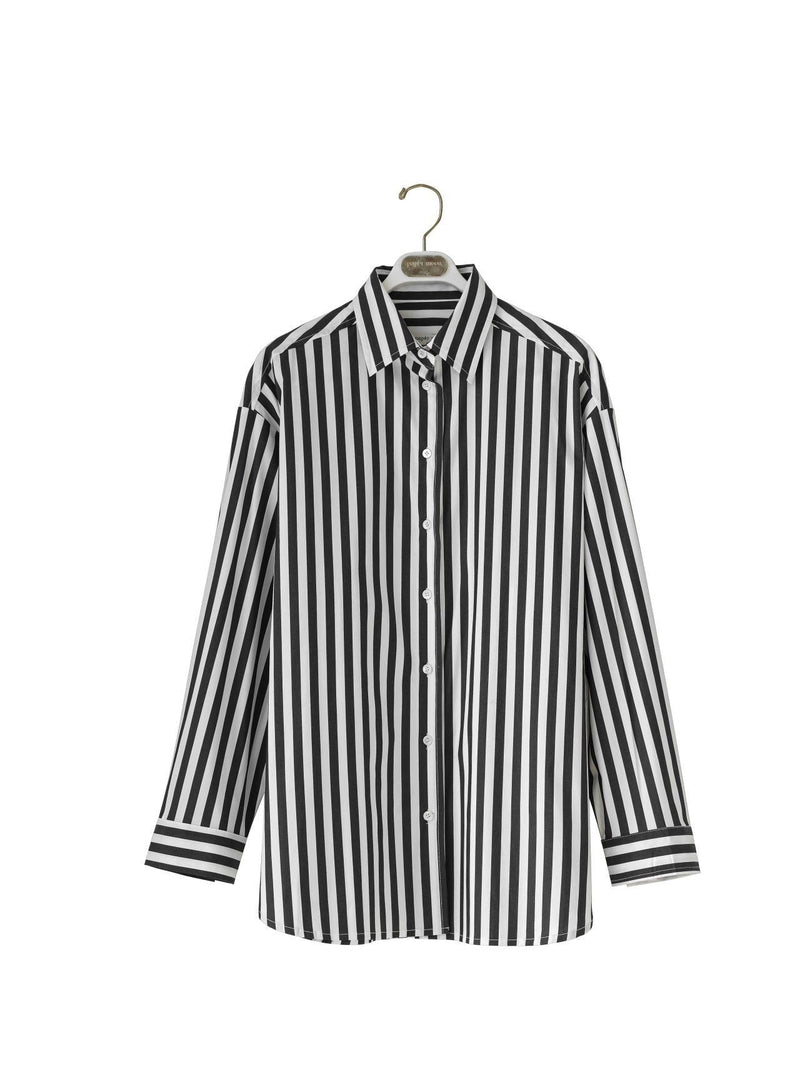 OVERSIZED STRIPED BUTTON DOWN SHIRT