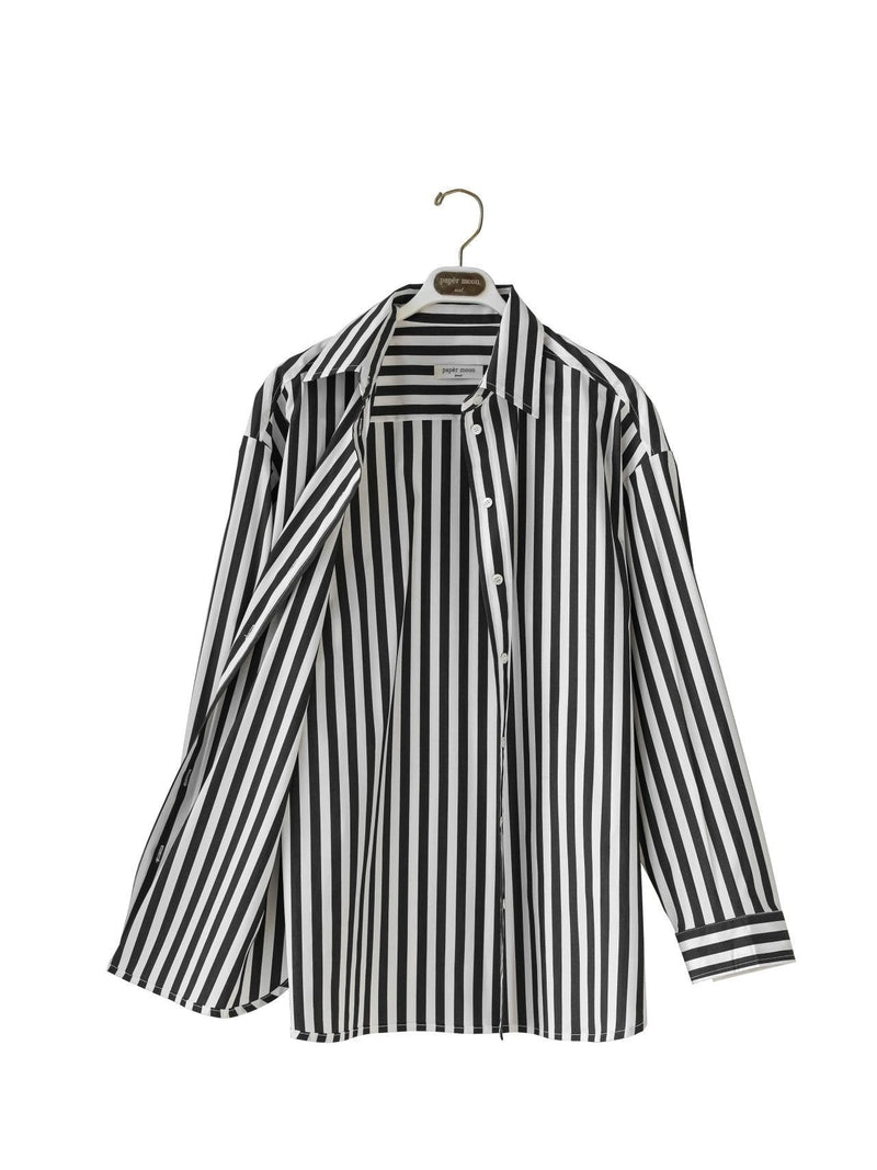 OVERSIZED STRIPED BUTTON DOWN SHIRT