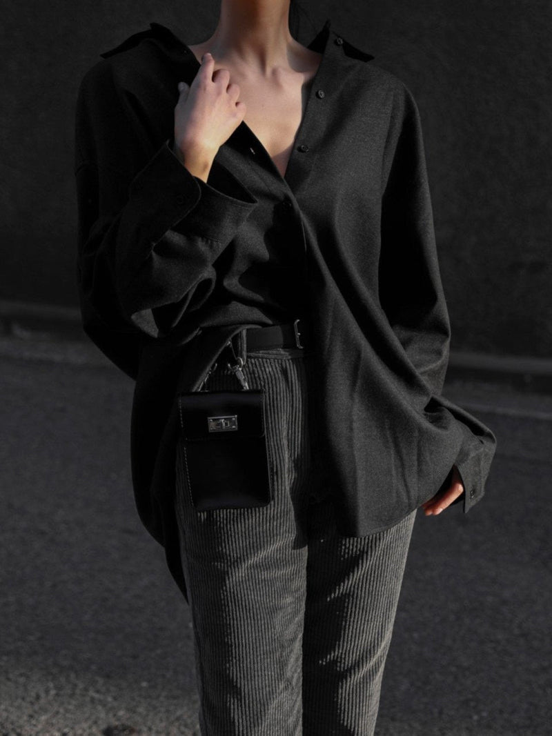 OVERSIZED WOOL BUTTON DOWN SHIRT