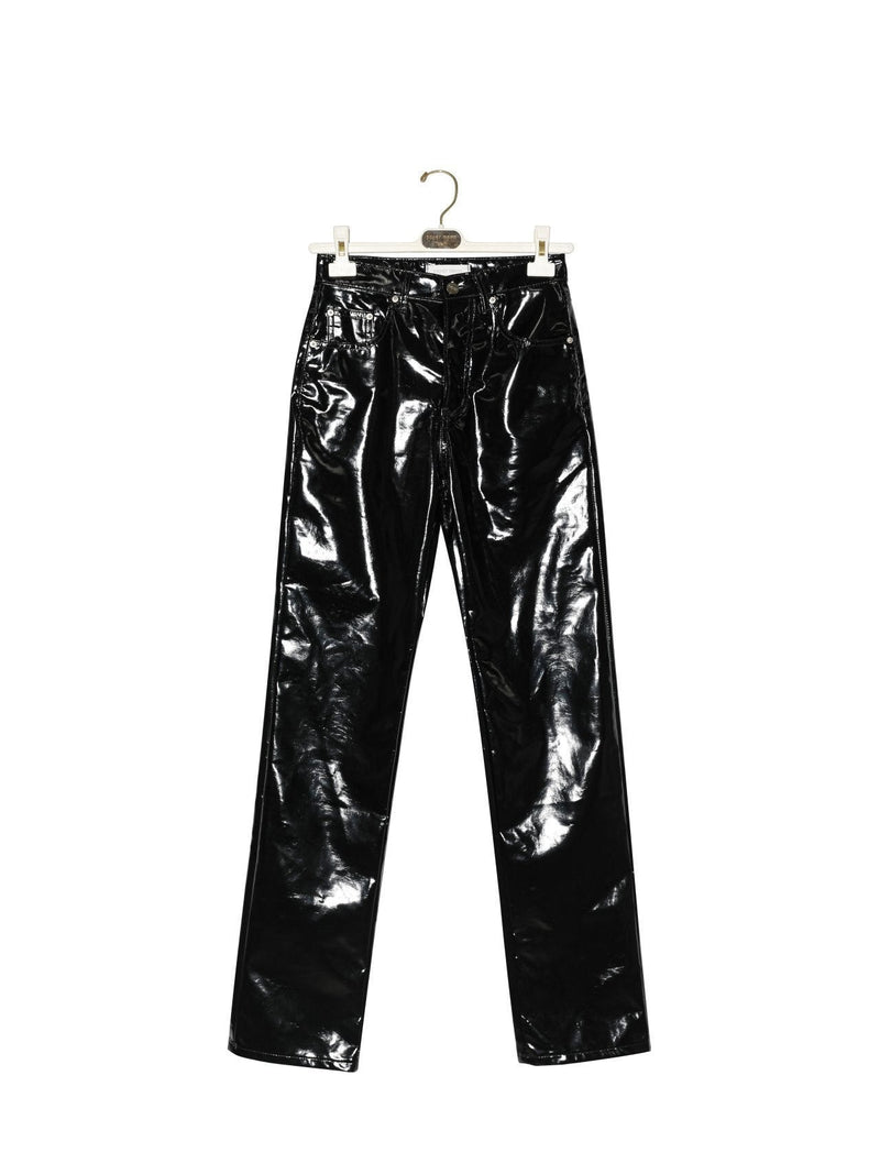 PATENT VEGAN LEATHER COATED PANTS