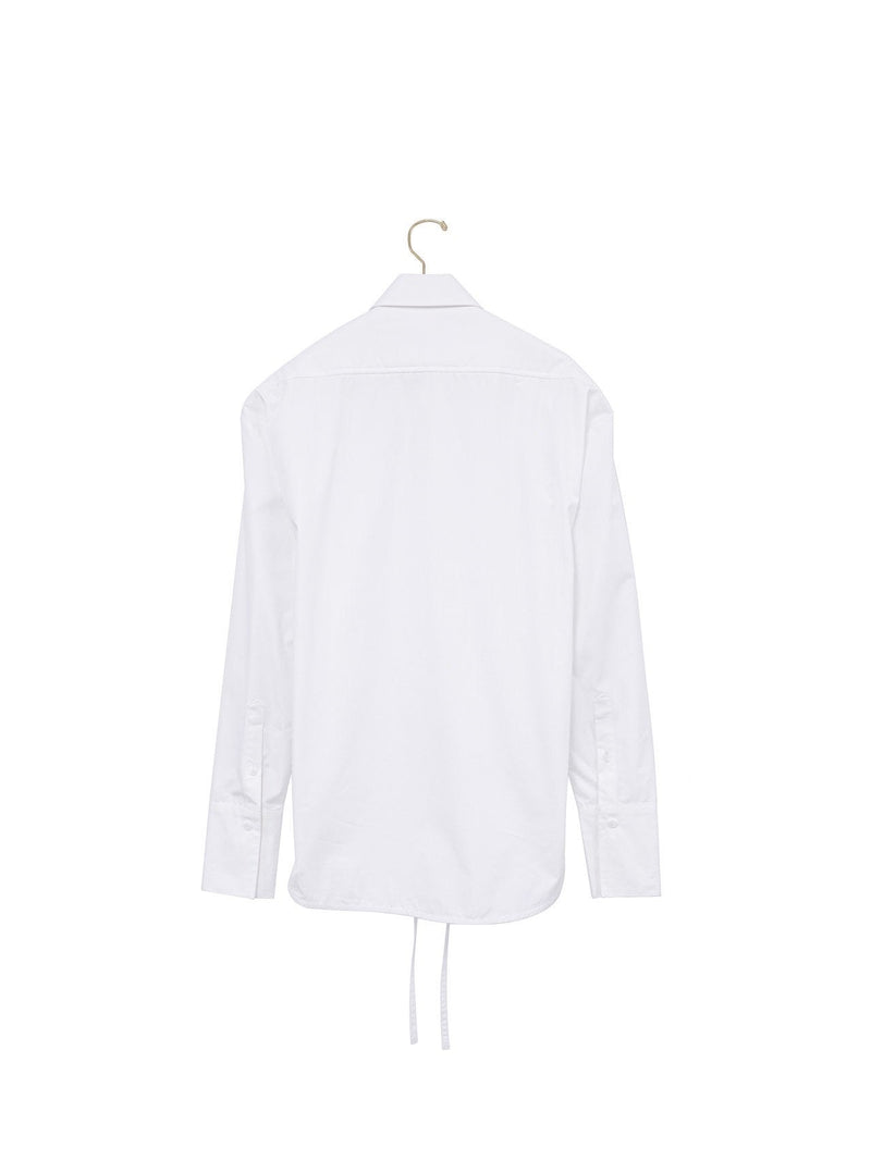 PADDED SHOULDER BUTTON DOWN COTTON SHIRT