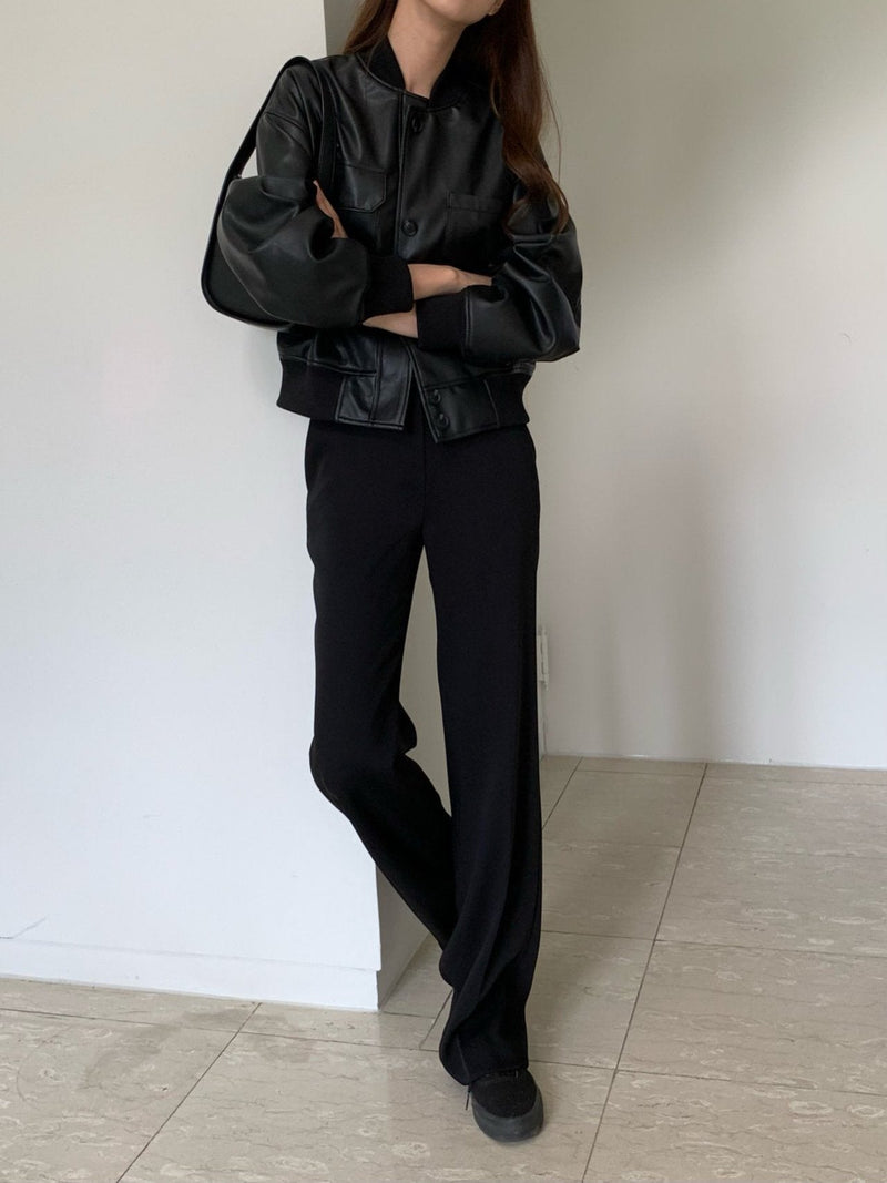 PHILLIP VEGAN LEATHER BLOUSON JACKET