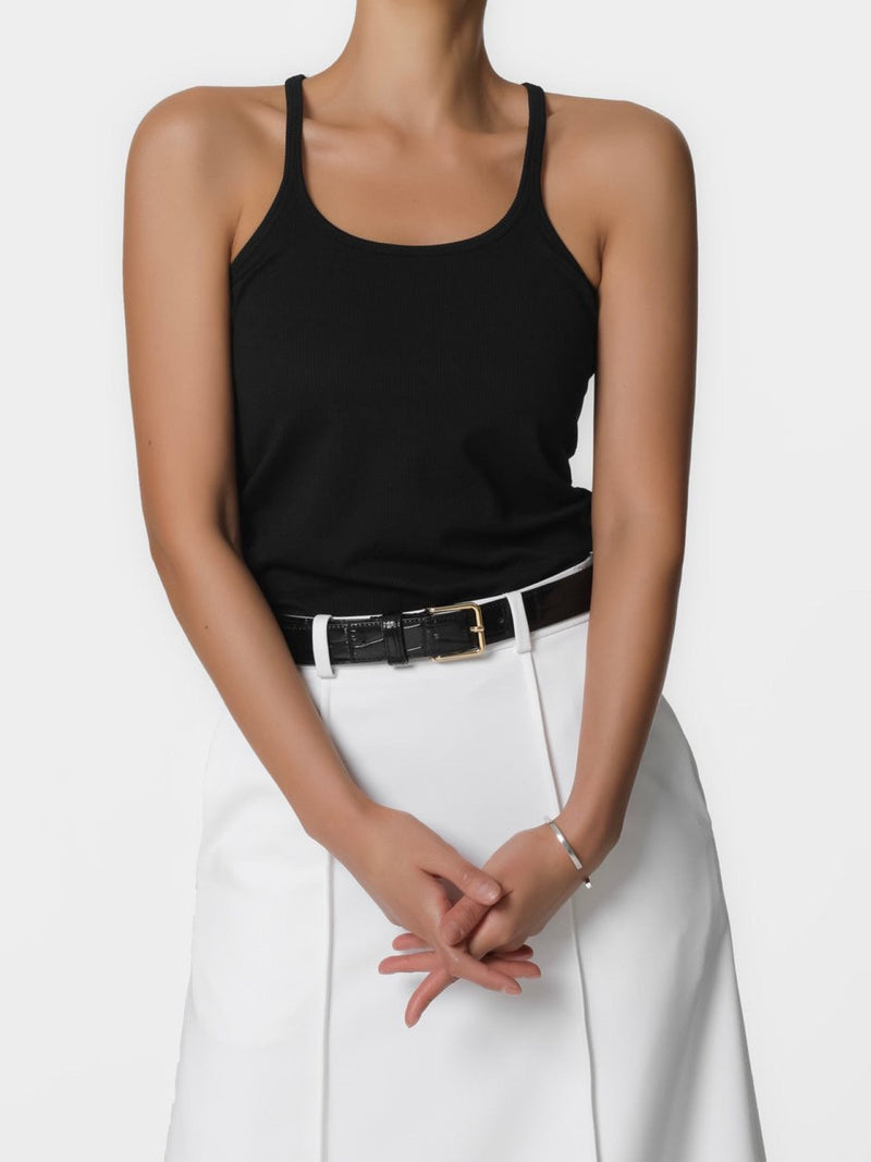 PIN TUCK FLARED MAXI SKIRT