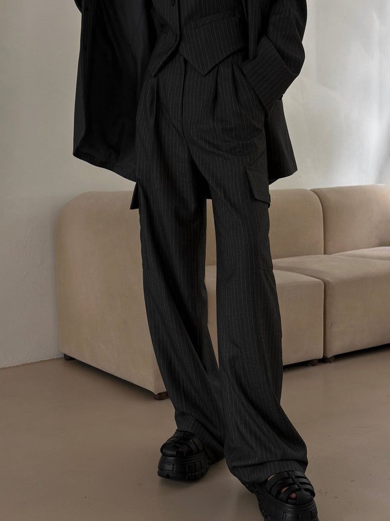 CARGO WIDE TAILORED TROUSERS