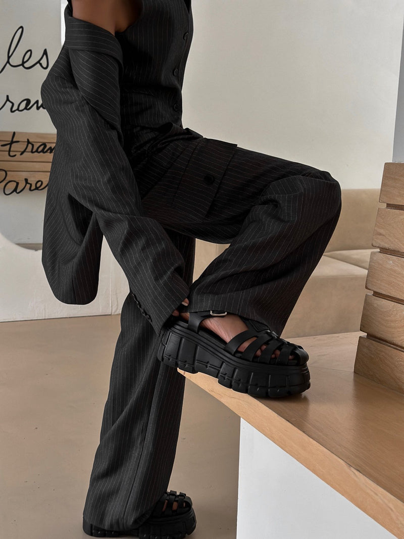 CARGO WIDE TAILORED TROUSERS