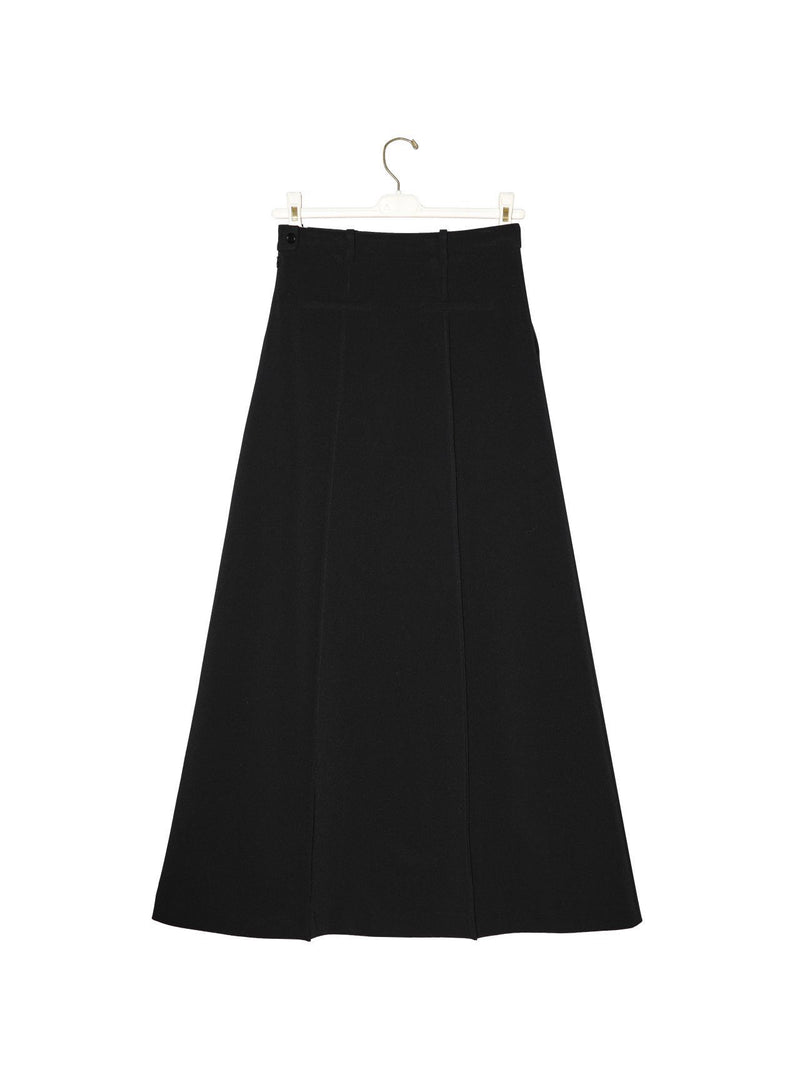 PIN TUCK FLARED MAXI SKIRT