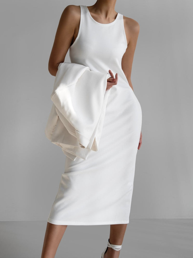 PONTE SLEEVELESS TANK MAXI PENCIL DRESS