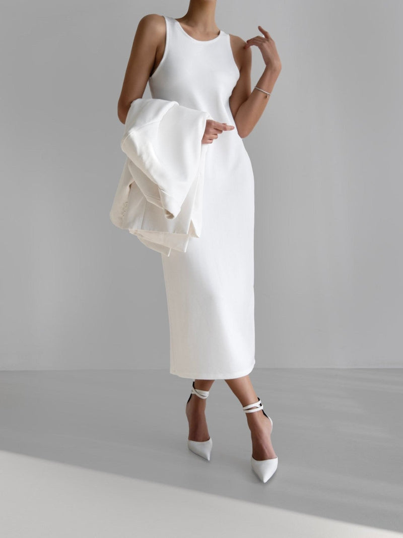 PONTE SLEEVELESS TANK MAXI PENCIL DRESS