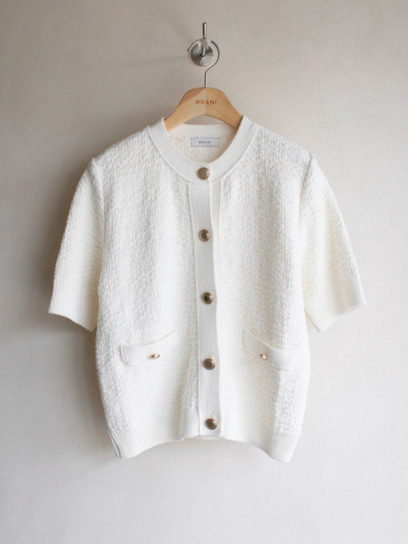 SUMMER COTTON TWEED KNIT CARDIGAN